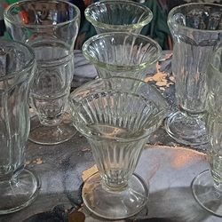 Vintage collection of ice cream sundae glasses,