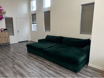 Gorgeous velvet double chaise couch sofa