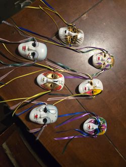 Decorative Wall Masks Set. Porcelain