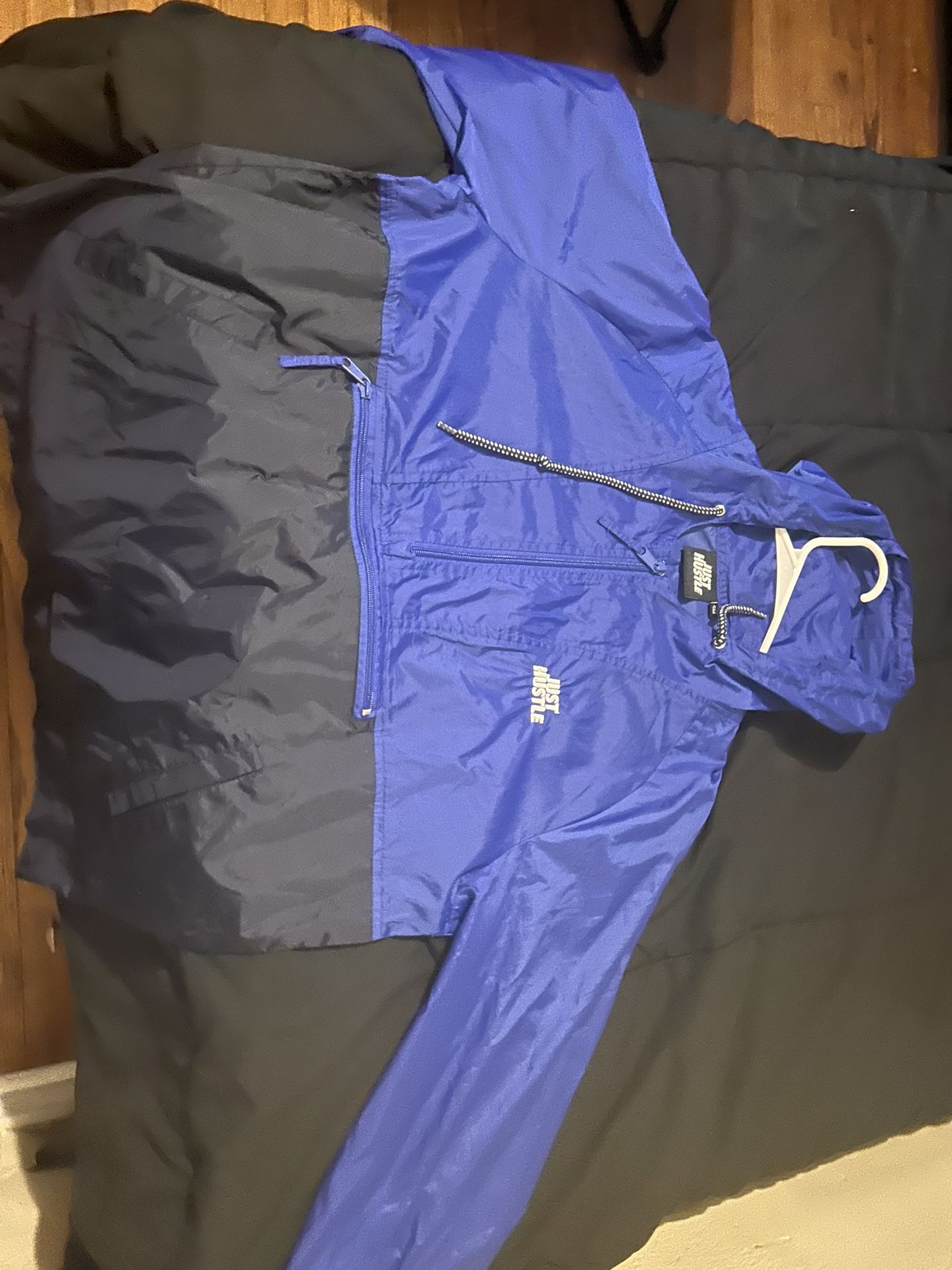 Just Hustle Windbreaker Blue Large