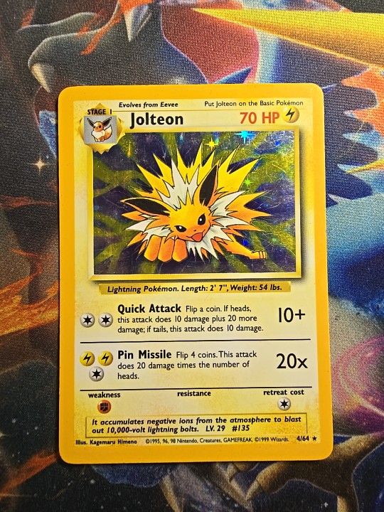 Pokémon Jolteon 4/62 Jungle Unlimited Holo Rare NO Symbol Error