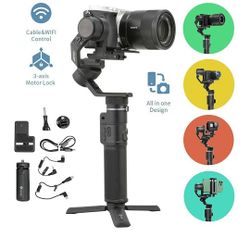 G6 Max 3-Axis Handheld Gimbal Stabilizer (G6 Plus Upgrade Ver) for Mirrorless Camera Like Sony a7 w/Short Lens,Action Camera Gopro,Smart Phone iPhone