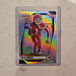 Xavier Worthy Prizm Pink Wave Rookie Football Card Chiefs