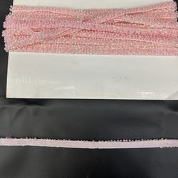 1 yards Pink beaded trim with iridescent beads #beaded #embellishment