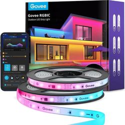 Govee Outdoor LED Strip Lights, 65.6ft Smart Led Strip Lights Work with Alexa and Google Assistant, App Control, IP65 Waterproof, RGBIC Outdoor Lights