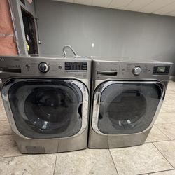 LG Mega capacity front load washer &. LG mega capacity front load gas dryer set stainless steel 