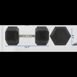 Coated hex dumbbell weight set. 25lbs Each (Pair)
