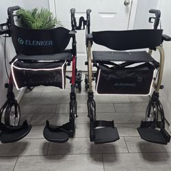 ELENKER 2 in 1 Rollator Walker & Transport Chair
