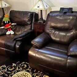 Costco Brown Leather Recliners - La-Z Boy style