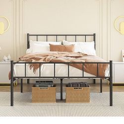 Full Size Black Metal Bed Frame 