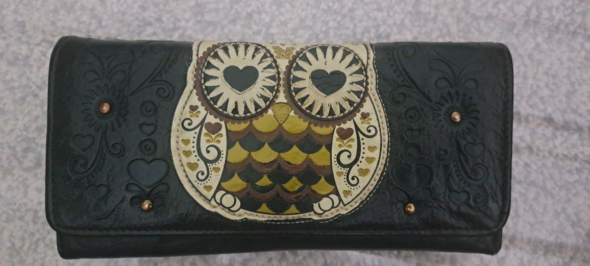 Loungefly Trifold Owl With Heart Eyes,Vegan Leather Brown Wallet,$15.