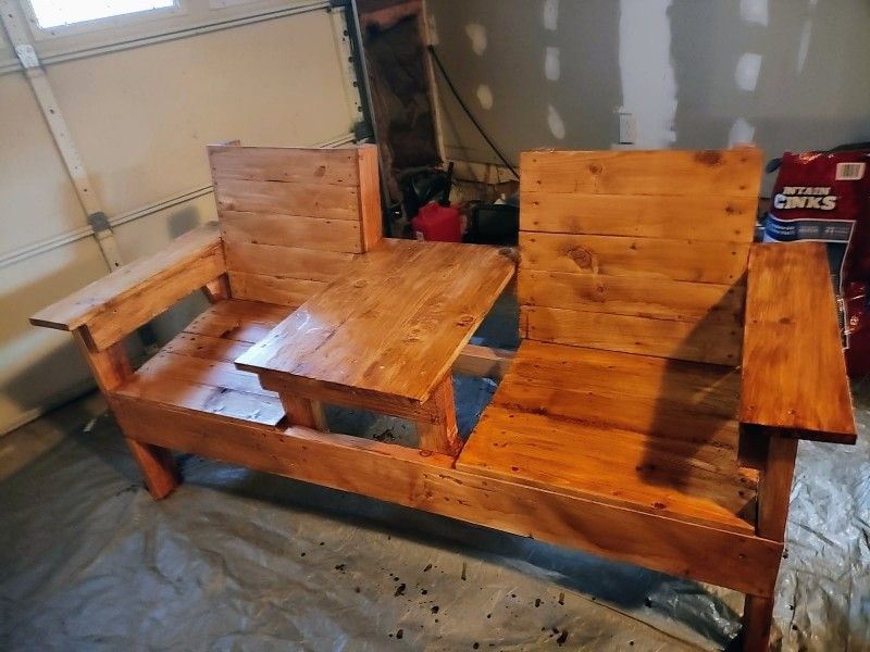 Home Made Bench Seat With Table