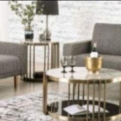 Brand New Grey Modern Style Sofa & Loveseat
