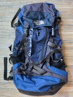Blue and dark gray North Face Terra 40 hiking backpack 
LIKE NEW NEW NEW