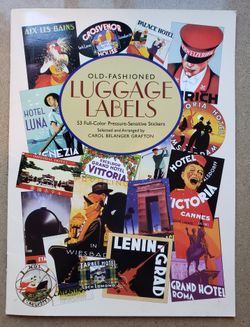 Old Fashioned Luggage Label Sticker Book ~ Craft Supplies