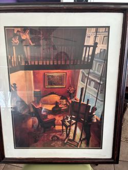 Framed Vintage Interior Scene Art Print