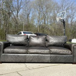 MaxHome Real Leather Couch