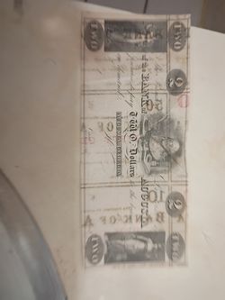 1858 $2 bank of Augusta,GA. Promisary note
