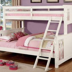 Brand New White XL Twin Over Queen Bunk Bed 