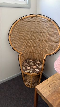 Vintage Rattan Peacock Fan Chair