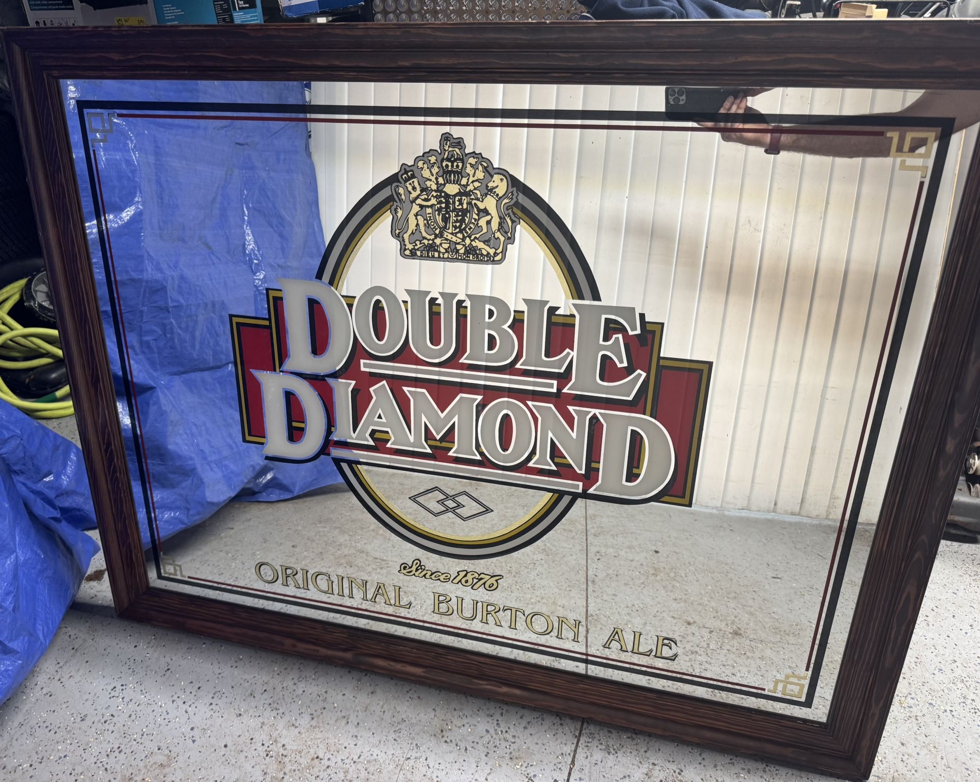 Large Double Diamond Ale Mirror 53”W X 41” H. Great For A Mancave. Must Pickup