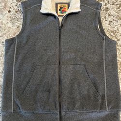 XL Tommy Bahama Relax Men’s Sherpa Lined Fleece Vest Full Zip Gray Soft Warm 