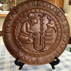 Hand carved wooden wall plaque featuring the Tree of Life design. Ready To Hang.