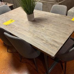 Ramsey Gray Dining Room Set / Dining table and Chairs 