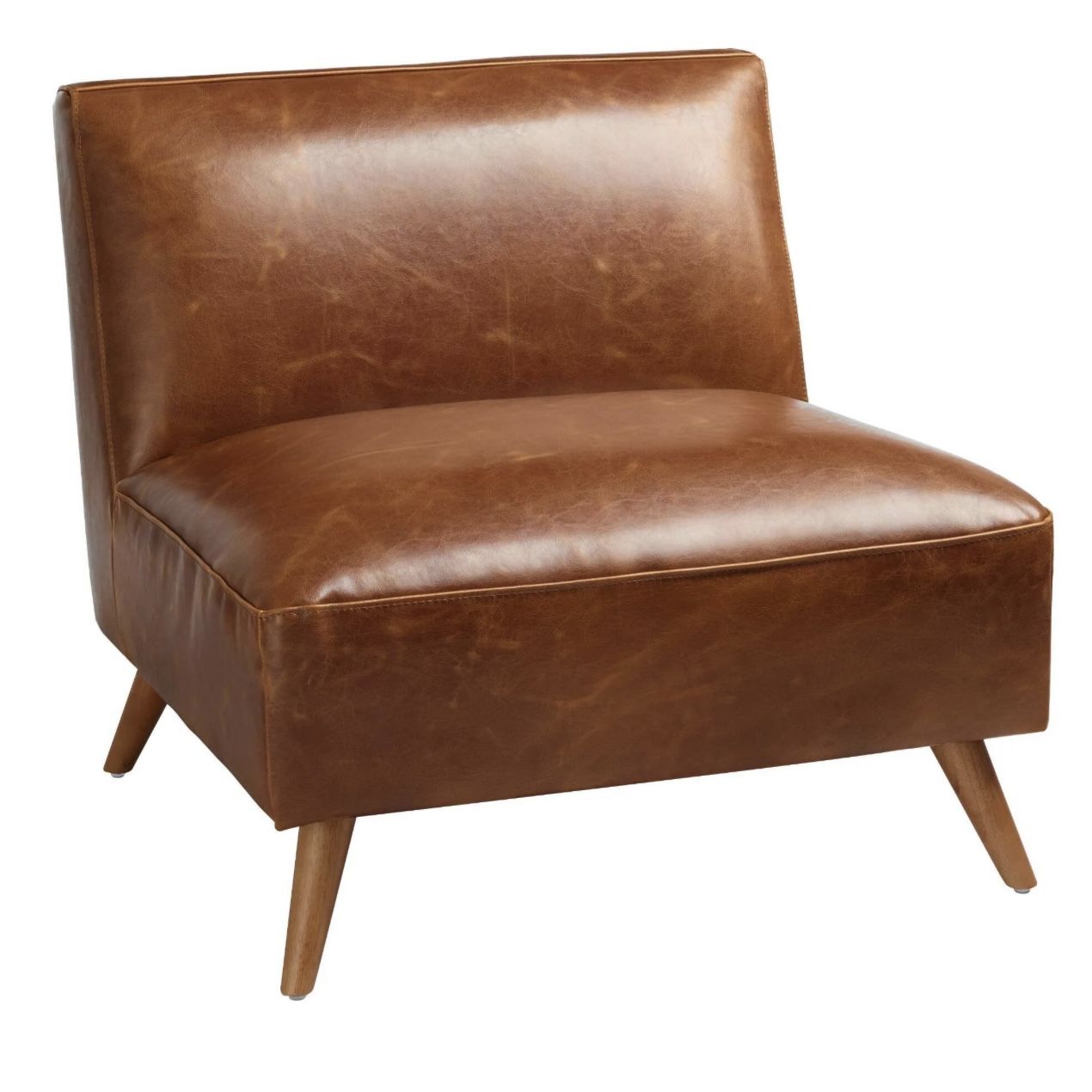 World Market Arm Chair - Huxley Cognac Mid Century