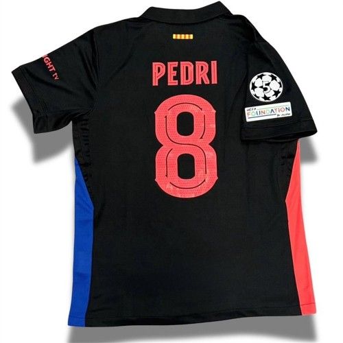 24-25 Barcelona Away Red and Blue Pedri Classic 8 Soccer Jersey