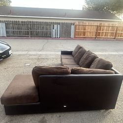 L Shape Brown Living Room Couch  