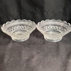 Vintage Pair Anchor Hocking Wexford Dessert Bowls