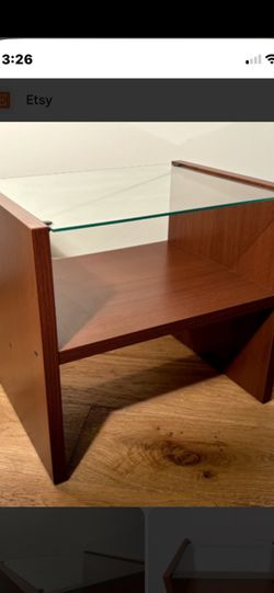 IKEA RAMBURG Night Stand Woo/Glass W18”xD14”xH16”