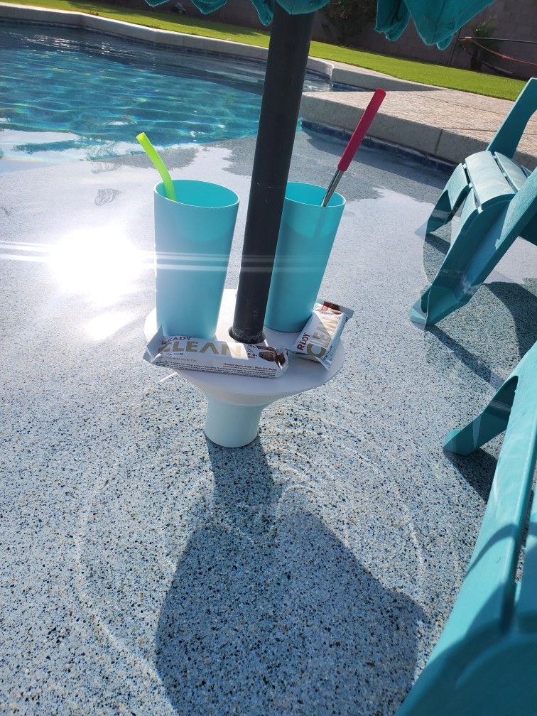 Custom Designed Pool Umbrella Table