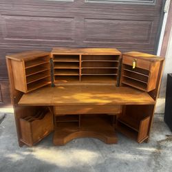 Teak Pull Out Desk 