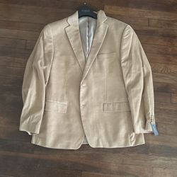 Michael kors tan modern fit corduroy sport jacket/blazer suit size 44r