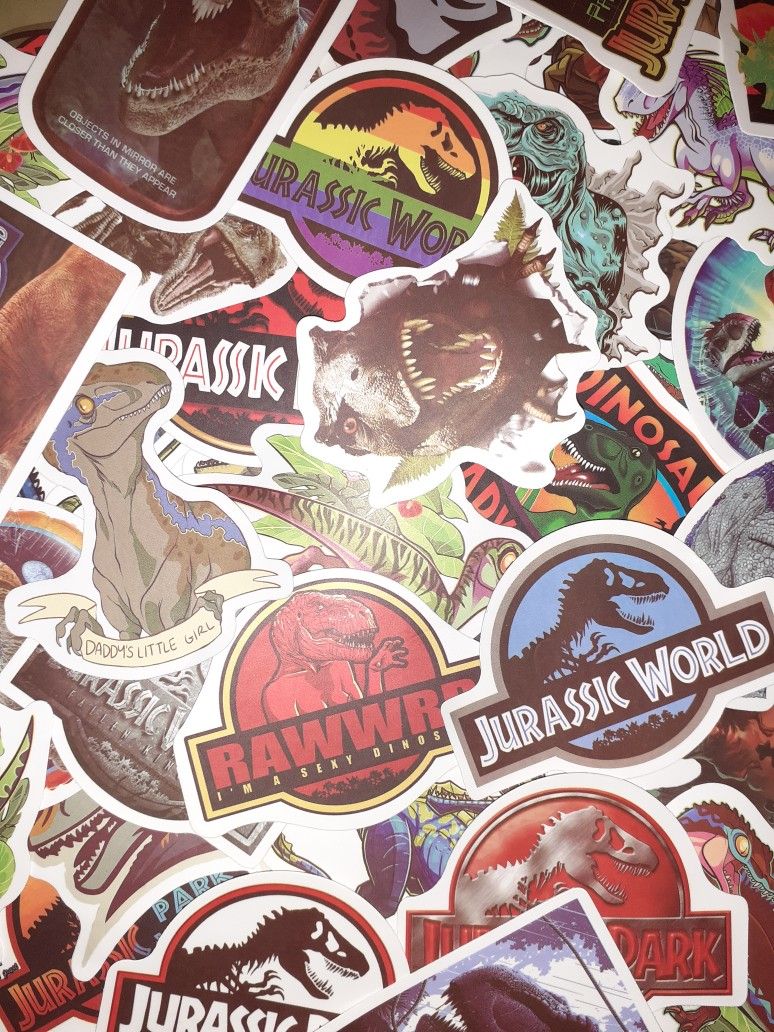 100pc Jurassic Park Vinyl Stickers