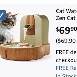 Cat Water Fountain Eco-Friendly Zen Cat Fountain, Feng Shui Design, Bioplastic