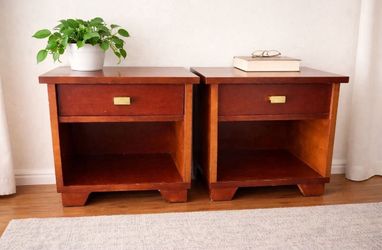 Set of 2 Nightstands - Solid Wood - Modern Clean Look