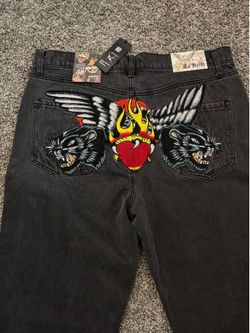 Men black Ed hardy jeans