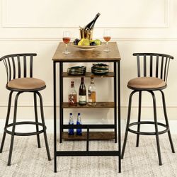 Swivel Bar Stools with Backs.Set 2 . 