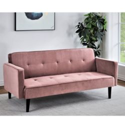 Pink Velvet Sleeper Sofa 