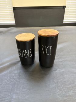 Rae Dunn Rice / Bean Canisters