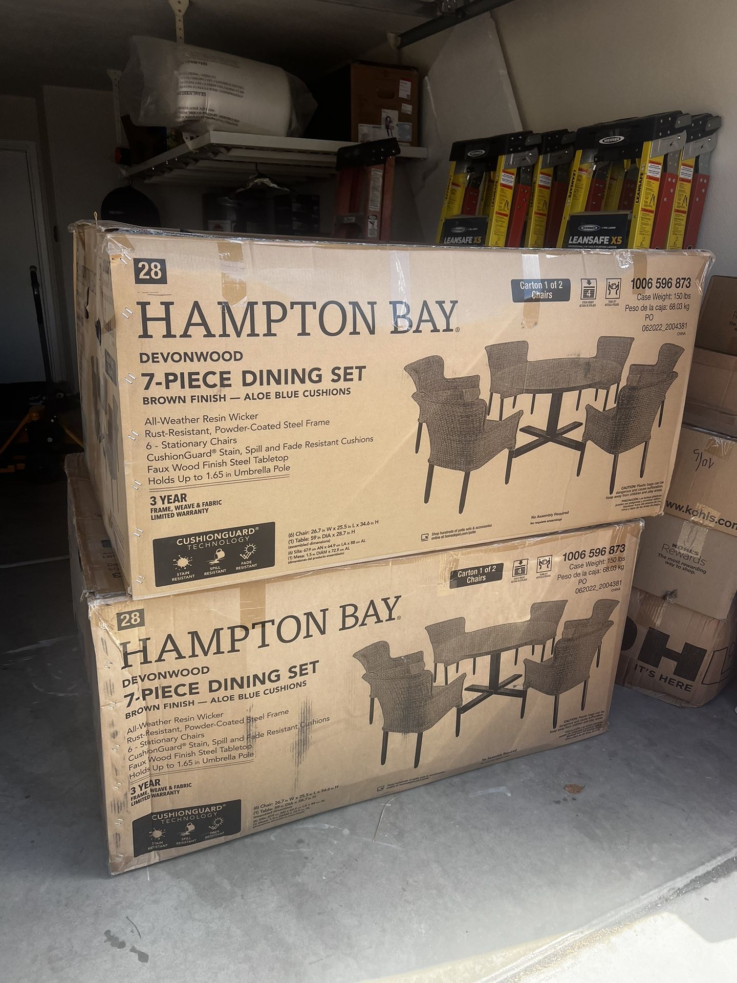 BRAND NEW Hampton Bay Devonwood 7 Piece Dark Brown Wicker Outdoor Patio