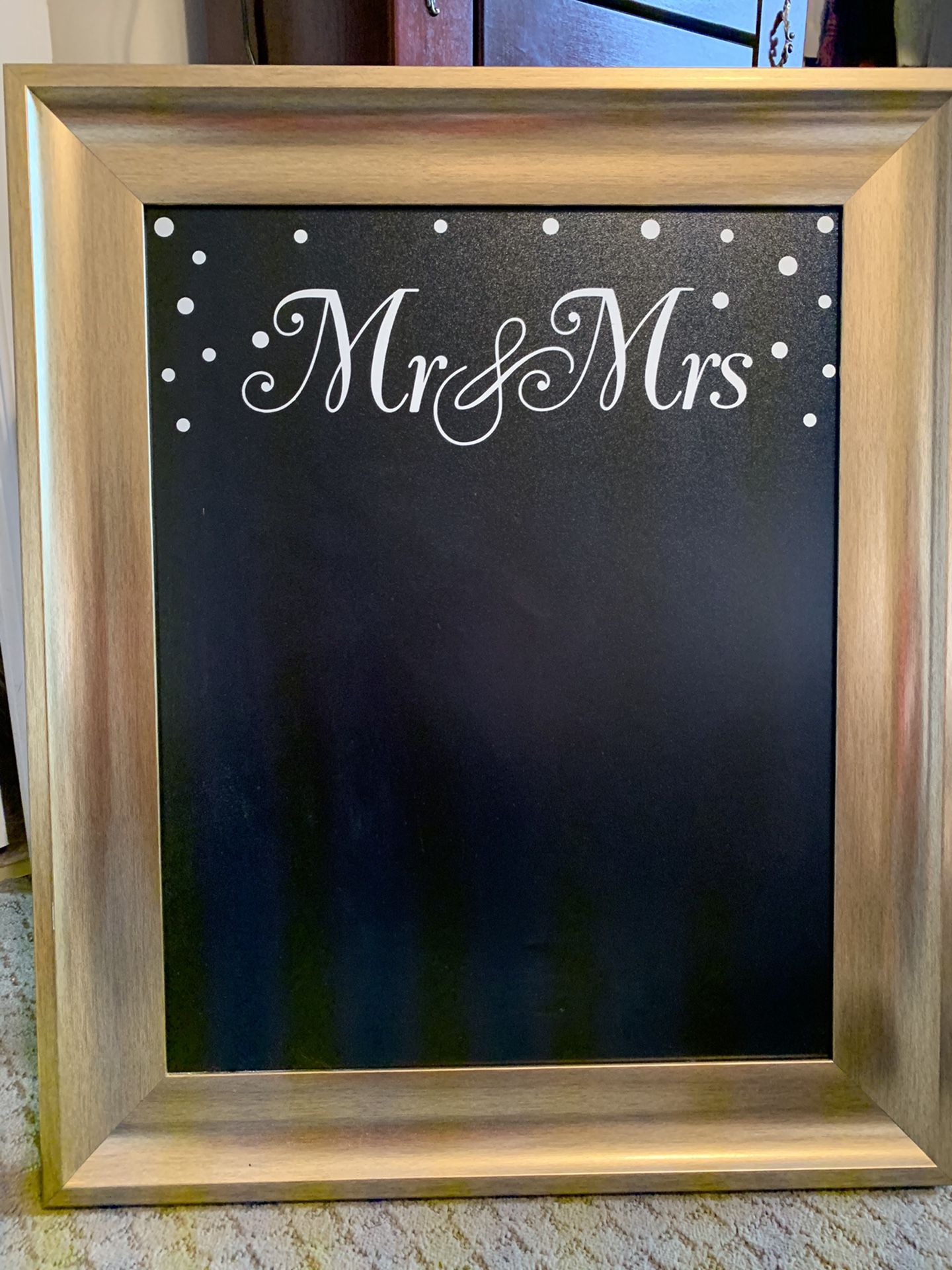 Wedding chalkboard Mr and Mrs