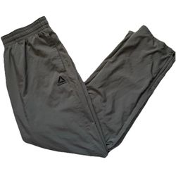 Reebok Mens Workout Windbreaker  Lightweight Tracksuit Pants Gray/Black Large 