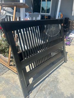 Black Wood Mission Style Bed Headboard
