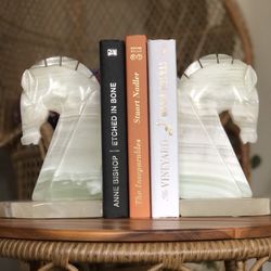 Mid Century Modern Stone Horse Bookends