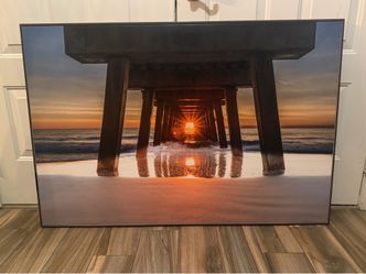 Stunning Coastal Sunset Wall Art – Large Framed Canvas  47”x 32”
