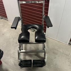 Titanium Metal And Black Shower Wheelchair 